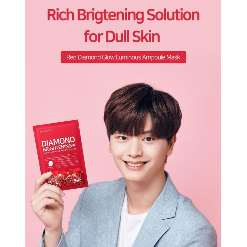 Some By Mi Diamond Brightening Calming Glow Luminous Ampoule Mask - Korean-Skincare