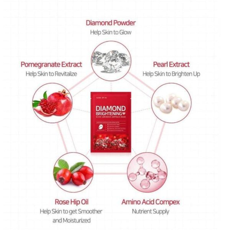 Some By Mi Diamond Brightening Calming Glow Luminous Ampoule Mask - Korean-Skincare